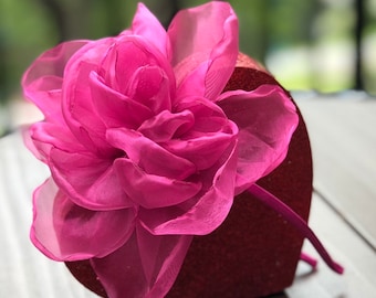 Pink Headband - Hot Pink Head band  Bow hot pink- Toddler Headband - girl headband - flower - Pink flower headband - Flower girl headband