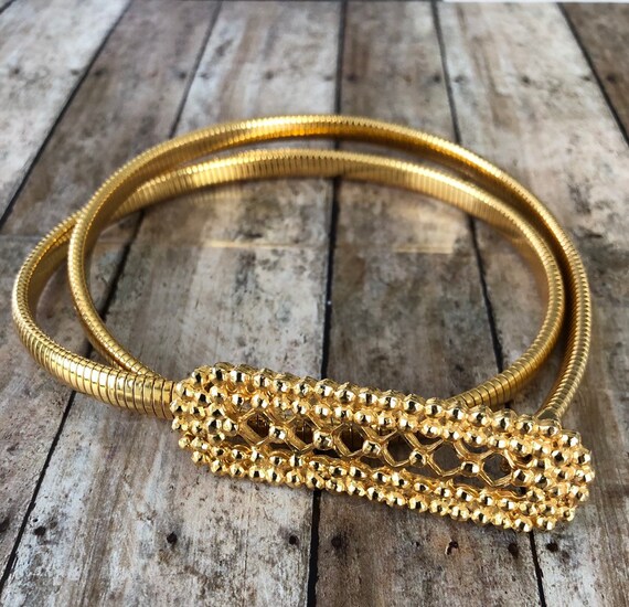 Vintage accessocraft snake gold tone belt , vintag