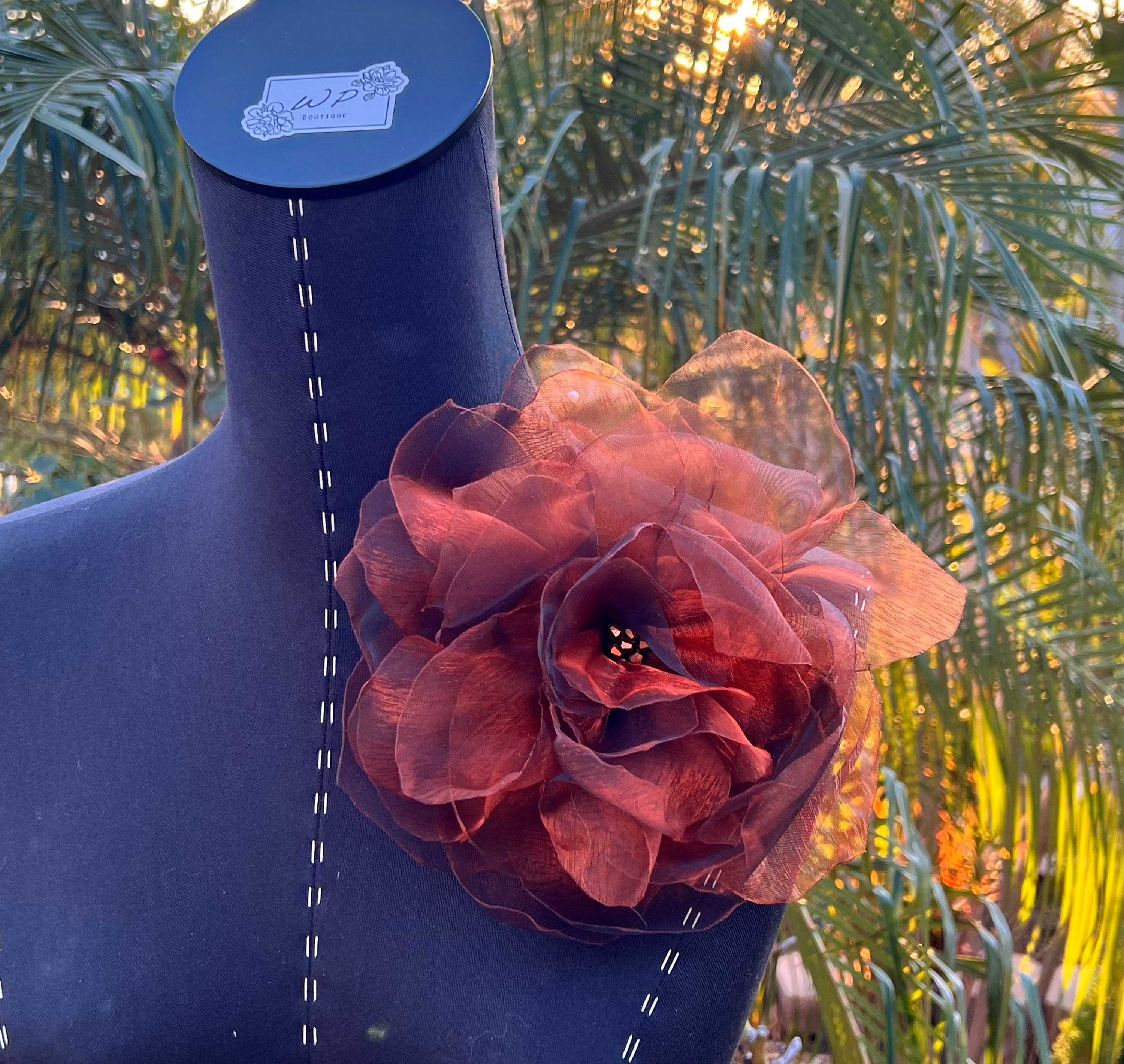 Organza Pin Flower/ Brooch/ Handmade Wedding Accessory/ Etsy