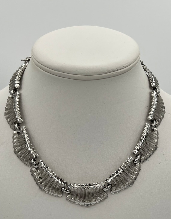 Monet silver tone necklace,  Vintage, choker ,gift - image 1