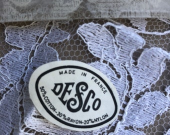 Desco vintage bruiloft zakdoek kant hankie gemaakt in Frankrijk