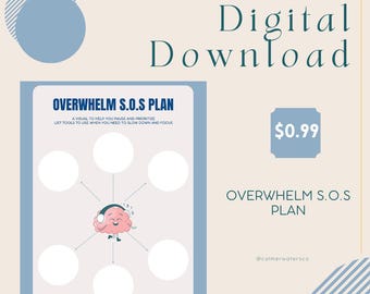 Overwhelm S.O. S Plan - Mental Health Worksheet