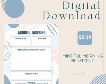 Mindful Morning Blueprint - Mental Health Worksheet