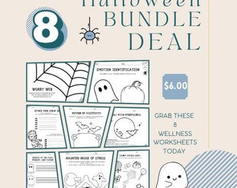 Halloween SEL Worksheets (8 Pack Bundle) for Teachers Counselors, Parents