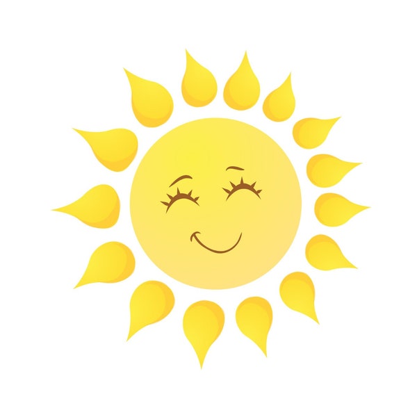 Happy Smiling Sun = Sublimation Design - Instant Download - PNG