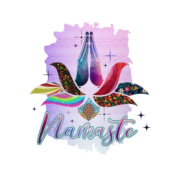 Namaste - Yoga = Sublimation Design - Instant Download - PNG