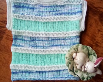 Hand Knit Toddler Size 18-24mo. T-shirt/Vest