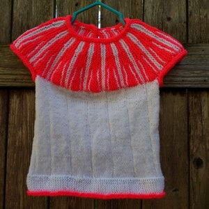 Tricot à la main Taille 1-2 Casquette Enfant Manche Néon Pastèque Couleur Tee