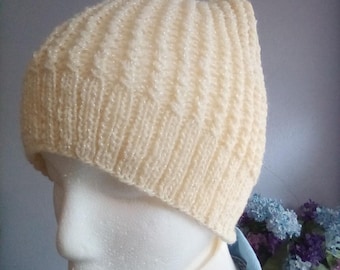 Hand Knit Twisted Rib Hat/Beanie