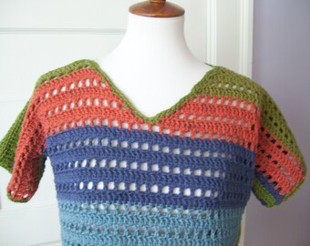 Womens size medium hand crocheted tunic
