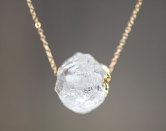 Raw Crystal Necklace, Quartz Necklace, Quartz Crystal Necklace, Gold Quartz Necklace, Crystal Necklace, Clear Quartz Necklace, Raw Quartz