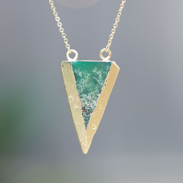 Colar de crisópraso, colar de cristal bruto, colar de geodo de pedra preciosa verde, colar de jade australiano, camadas, colar em camadas, presente para ela