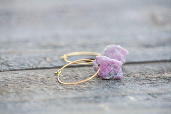 Ruby Drops, Ruby Drop Earrings, Ruby Earrings, Raw Ruby , Pink stone earrings, Birthstone earrings, Raw Stone Earrings, Raw Ruby Earrings