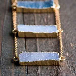 Druzy Bar Necklace,Rectangle Druzy Necklace, Druzy Necklace ,Gold Druzy Bar Necklace ,Druzy, Natural Druzy Bar Necklace,Drusy Necklace,Drusy