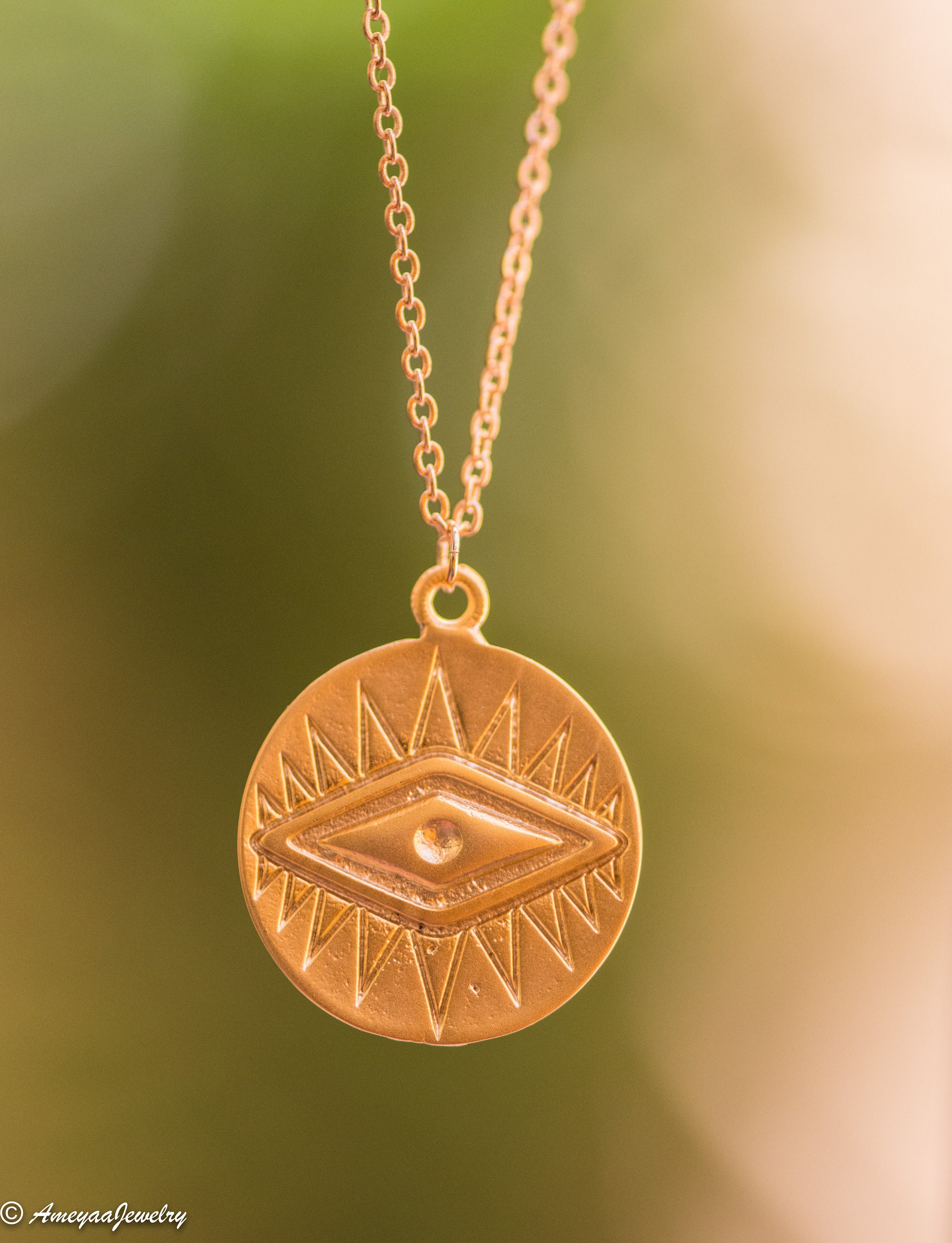 Evil Eye Necklace Gold Evil Eye Necklace Evil Eye Jewelry Etsy