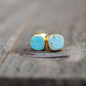 Turquoise Stud Earrings,Turquoise Earrings,Turquoise studs,Turquoise Post Earrings,Turquoise Jewelry,Stone Stud, Turquoise Stud,Blue studs image 8