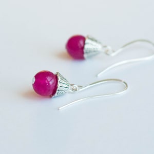 Pink Agate Drop Earring,Agate Gemstone Jewelry,Silver Jewelry,Gemstone Drop Earrings,Gift for her,Everyday Jewelry