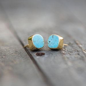 Turquoise Stud Earrings,Turquoise Earrings,Turquoise studs,Turquoise Post Earrings,Turquoise Jewelry,Stone Stud, Turquoise Stud,Blue studs image 7