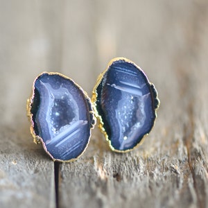 Geode Earrings,geode Stud Earrings,rough Geode Earrings,raw Geode ...
