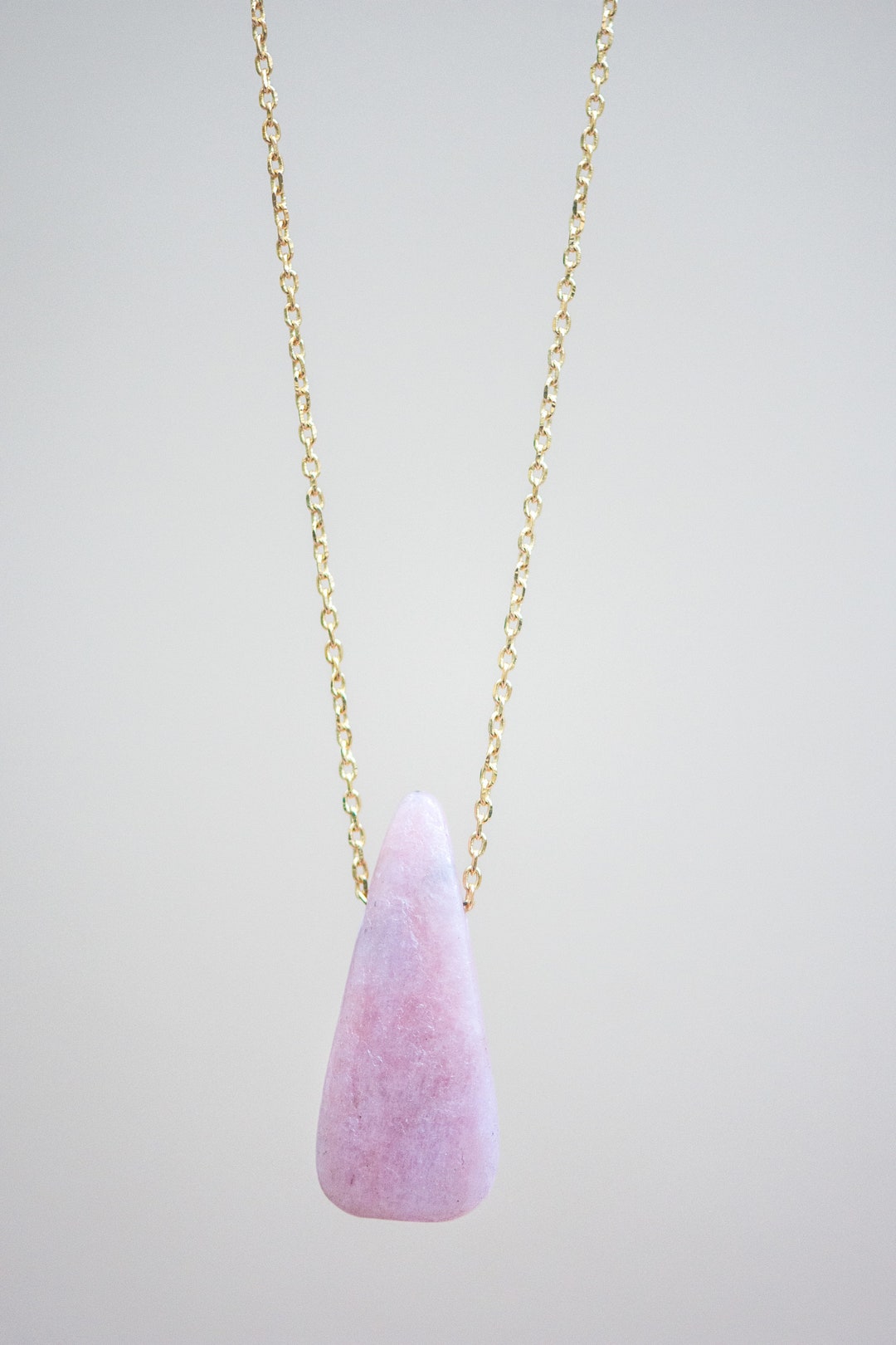 Pink Kunzite Necklace Pink Gemstone Necklace Kunzite Crystal Etsy