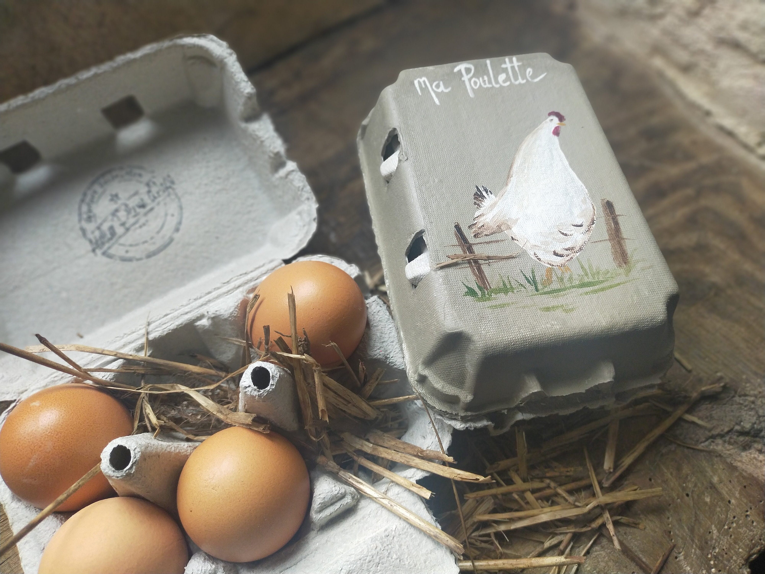 La Petite Boite à Oeufs en Carton, Modèle Poulette