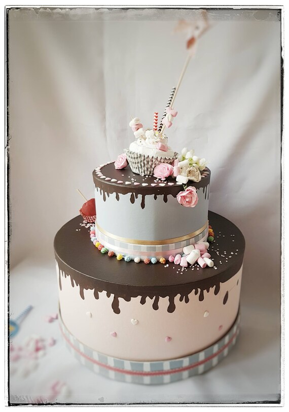 Wedding Box In Cake Shape Candy And Marshmallow Gourmet Etsy