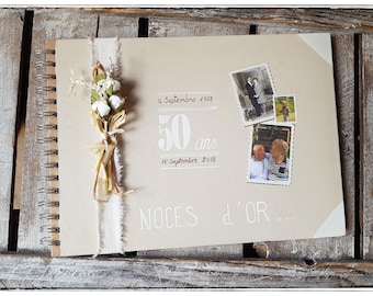 Guest book for chic Golden Wedding