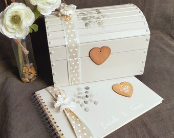 Chest for Wedding Urn Esprit Chic and its guestbook