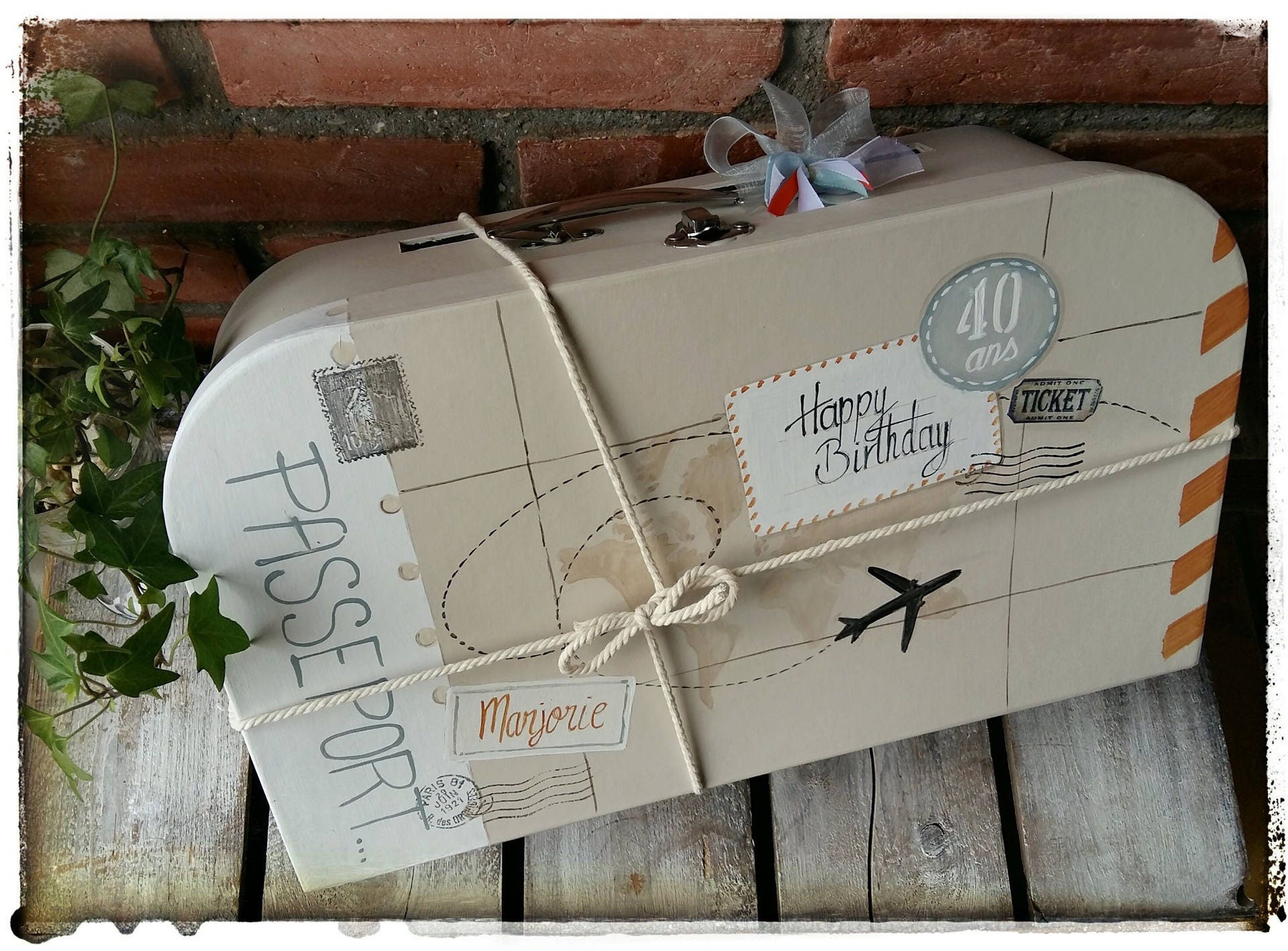 Valise Cagnotte Anniversaire 40 Ans Grand Modele Coloris Etsy France