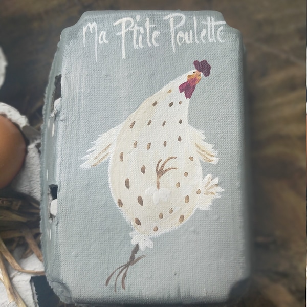 La Petite Boite à Oeufs en carton,  modèle "Ma P'tite Poule"