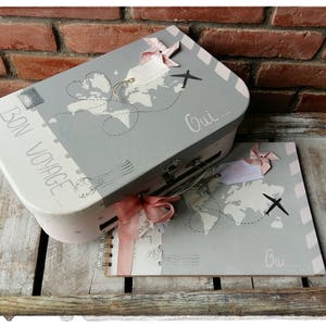Ensemble Urne de Mariage, Valise  "Bon Voyage",  livre d'or, grande taille