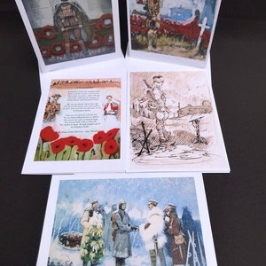 El artista hizo tarjetas temáticas de la Gran Guerra, impresas en Ypres Bélgica