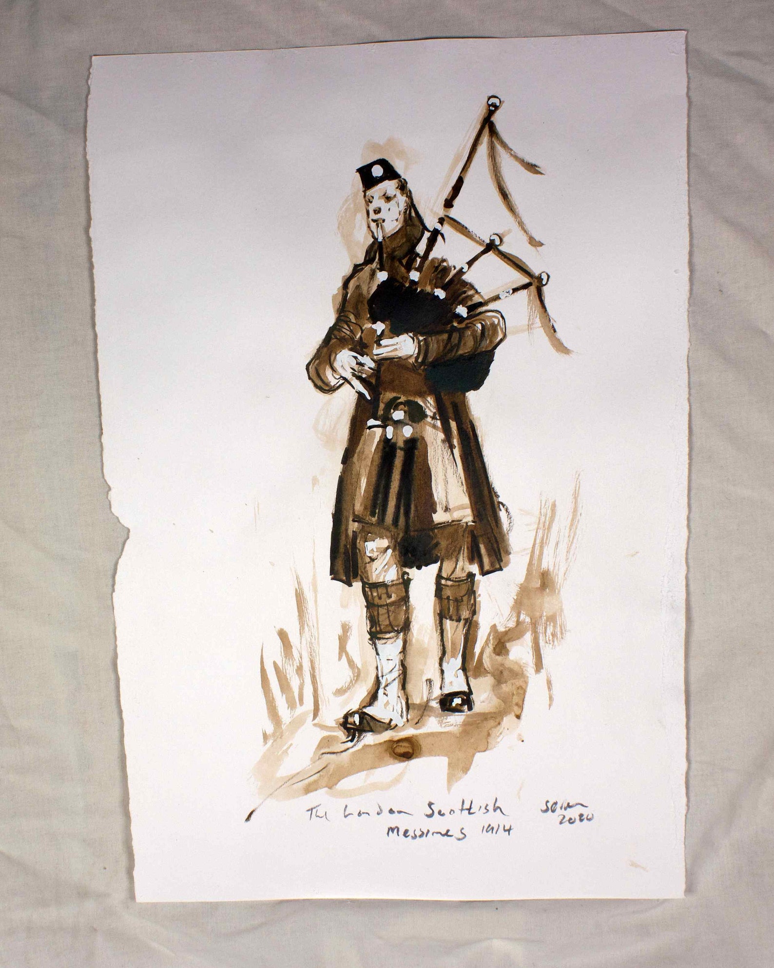 Scottish Bagpipes Bagpiper Ww1 Kilt Battle Scene Scotland Ww1 Etsy