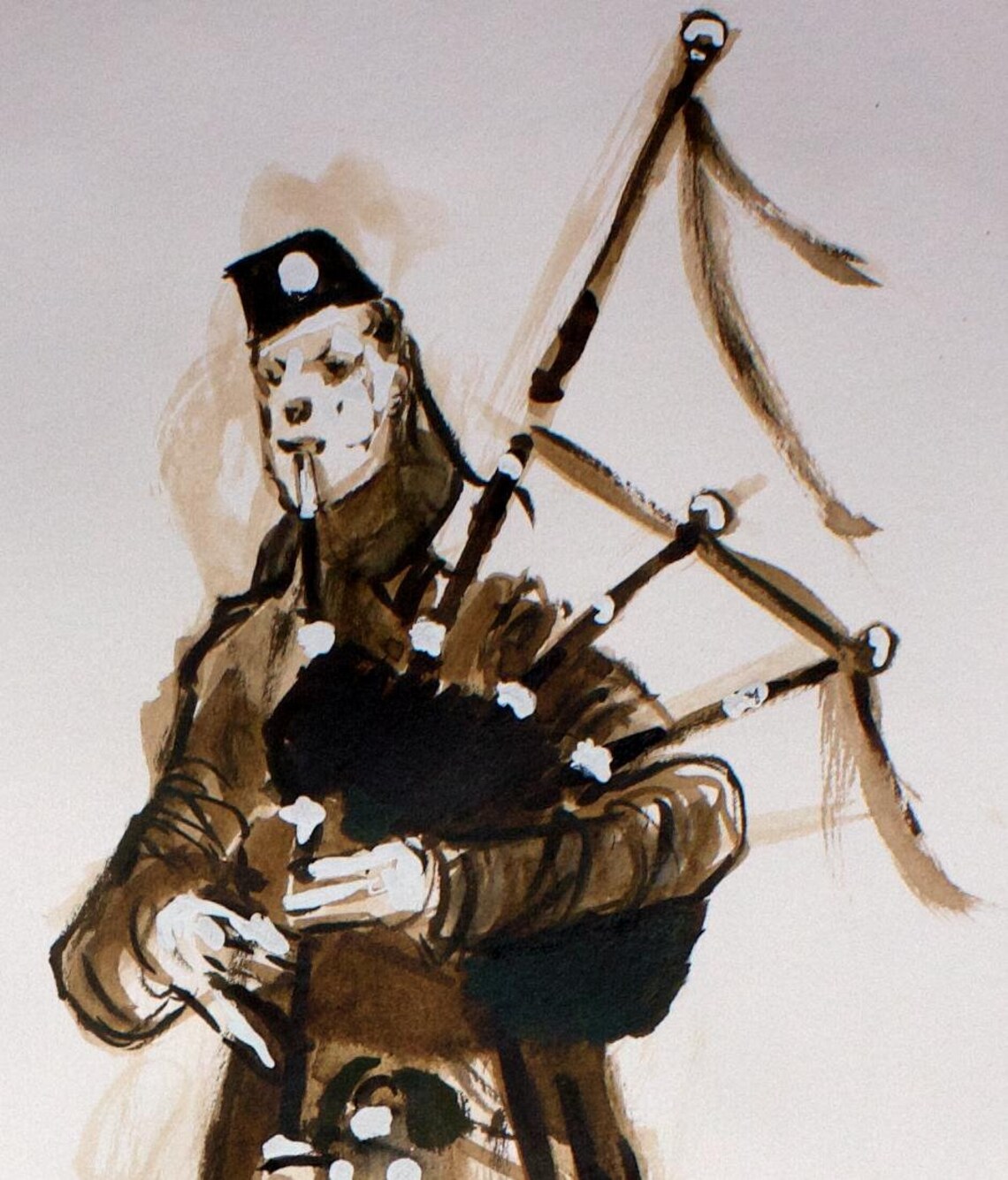 Scottish Bagpipes Bagpiper Ww1 Kilt Battle Scene Scotland Ww1 Etsy