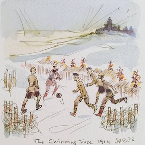 The Christmas Truce football ww1 Unique handmade original