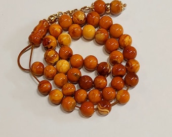 Rare kahraman, German amber rosary, and solid gold decorations