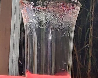 HAZEL ATLAS FLORENTINE #2  Set of 12 Depression Glass Vintage Near Antique Flat Water Tumblers Circa 1932 Drinkware