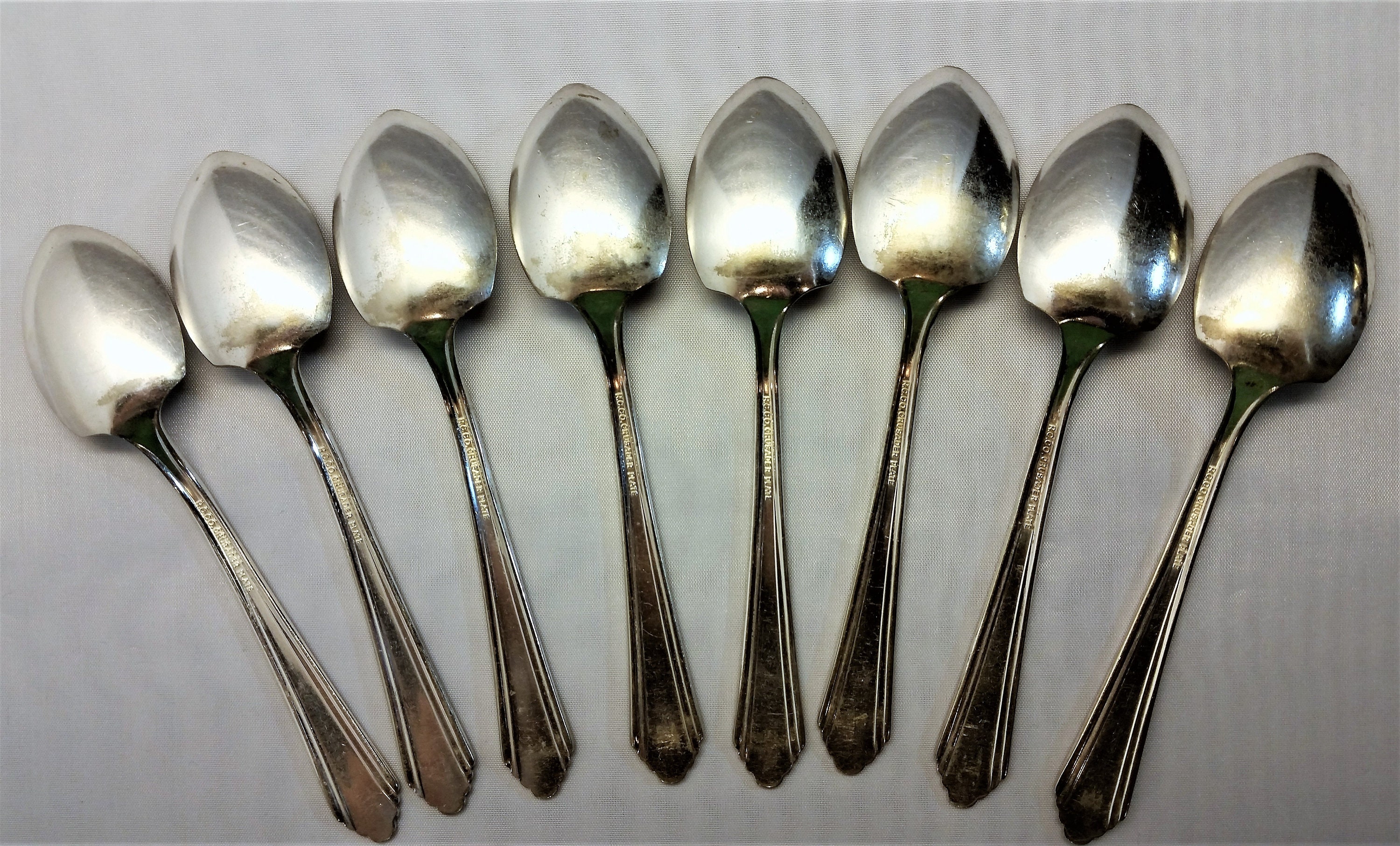 1929 DREXEL SILVER PLATED Vintage Ice Cream Spoons by Crusader