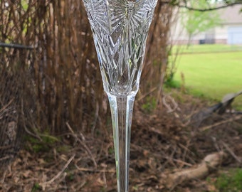WATERFORD MILLENNIUM HAPPINESS Lead Crystal Hand Blown Champagne Toasting Flute Vintage Circa 1996 Barware