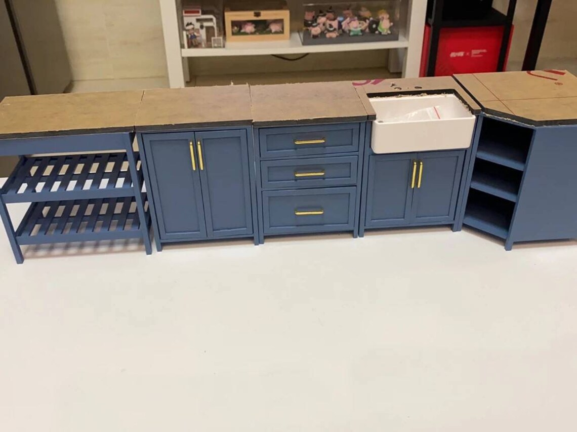 Kitchen Set for 1/6 Scale Dollhouse Etsy
