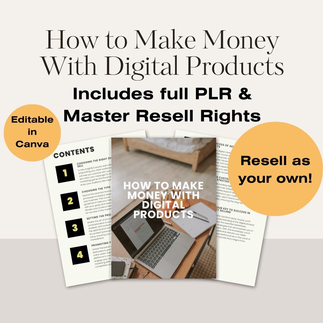 How to Make Money With Digital Products Ebook MRR PLR PDF Template With ...