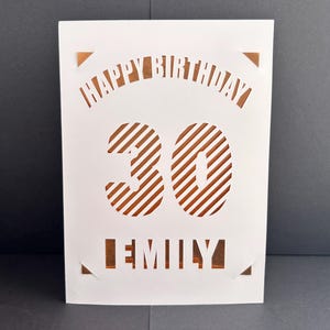 Personalized Birthday Card: Custom Metallic Age & Name