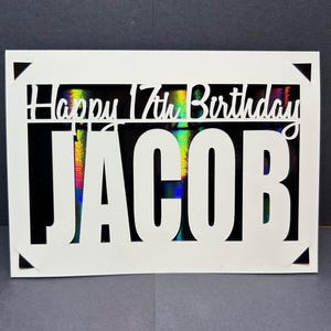 Geburtstagskarte für jedes Alter Personalisierte Namens- und Alterskarte Alles Gute zum Geburtstag für jedes Alter Geburtstagskarte für Ihn Ihre Kinder Jahre Metallic Papercut
