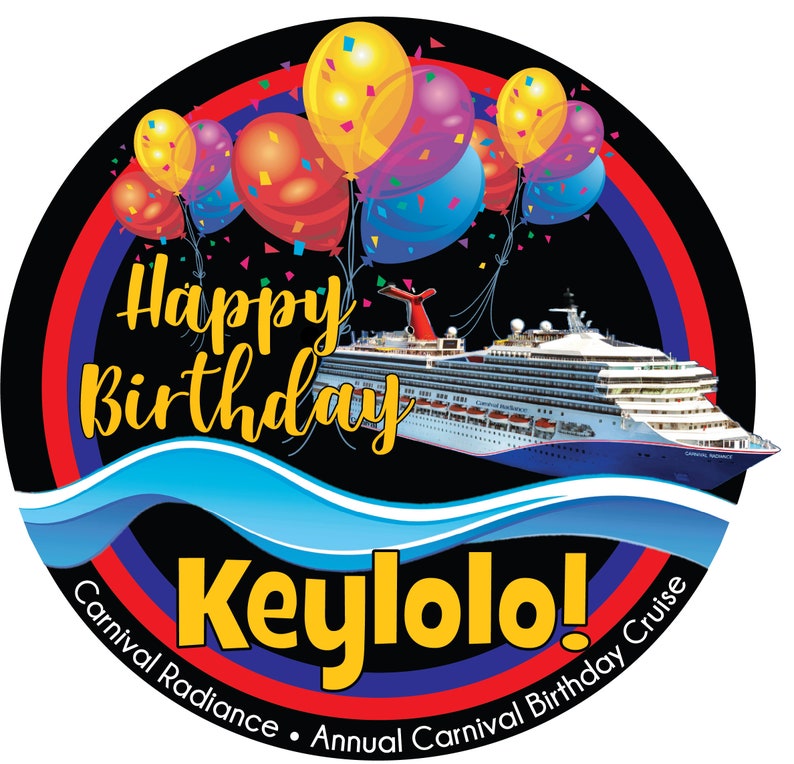 Happy Birthday Cruise Door Magnet personalized color ship sail date name bild 3
