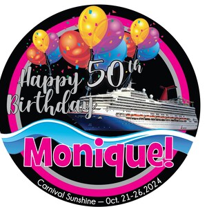 Happy Birthday Cruise Door Magnet personalized color ship sail date name bild 4