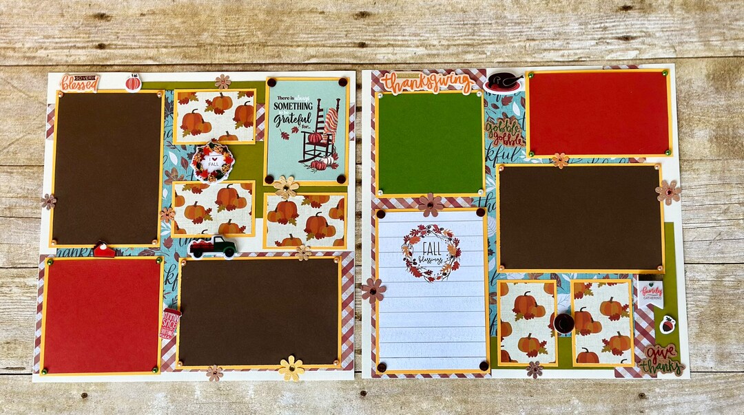 12x12 Thanksgiving Scrapbook Pages - Etsy