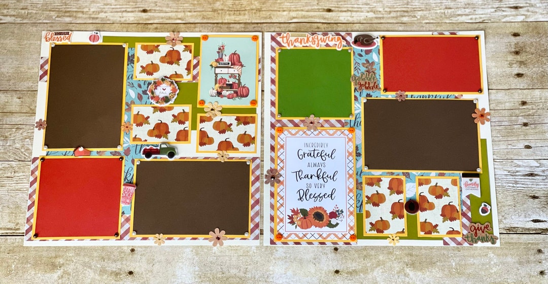 12x12 Thanksgiving Scrapbook Pages - Etsy