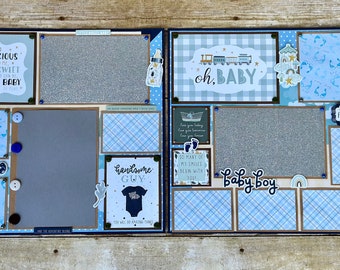 12x12 Baby Boy Scrapbook Pages