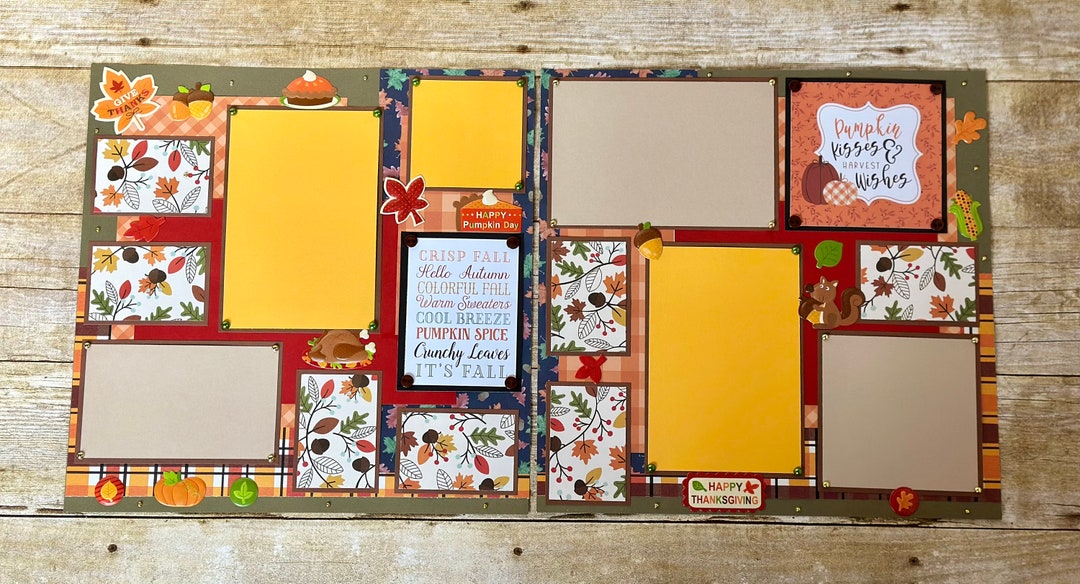 12x12 Thanksgiving Scrapbook Pages - Etsy