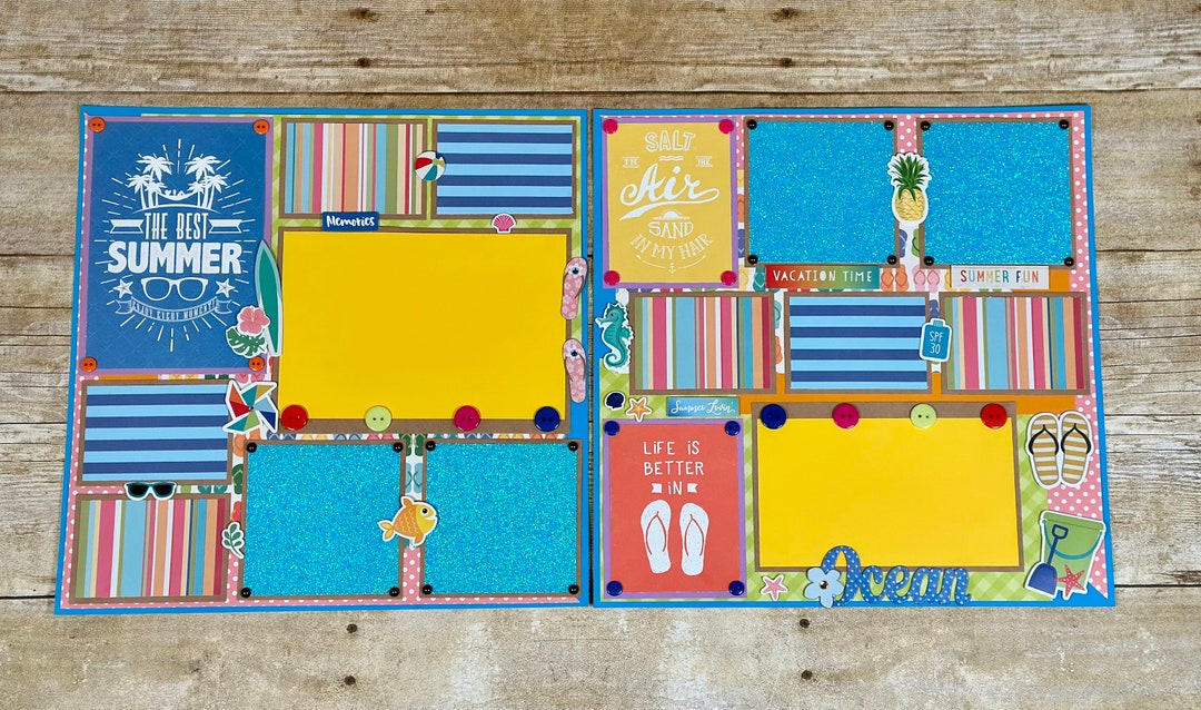 12x12 Summer Scrapbook Pages - Etsy